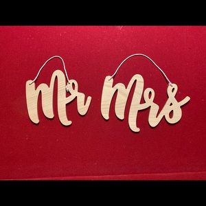 Mr. and Mrs. wooden hanging signs